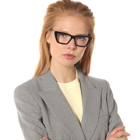 Saint Laurent SL291 001 Eyeglasses Black Blue Block Cat Eye Women main image 5